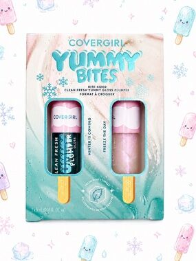 💋 COVERGIRL NWT Clean Fresh Yummy Bites Plumper Gloss Duo Mini Gift Set